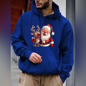 Santa and Reindeer Christmas Men’s Hoodie